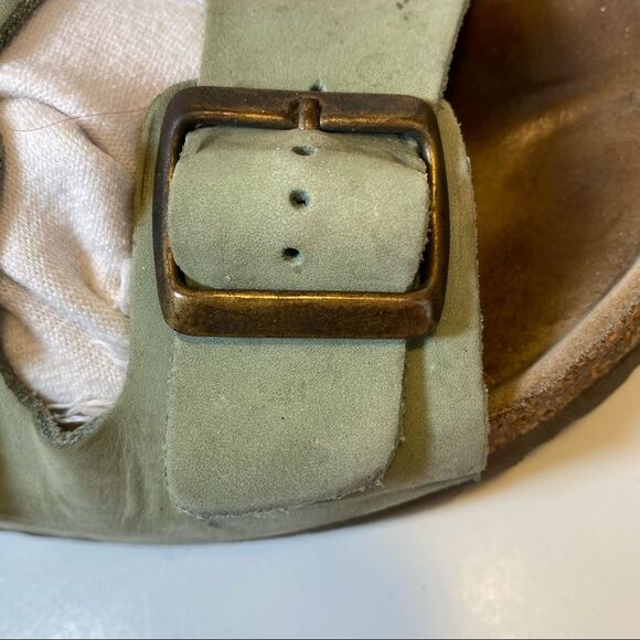 J CREW, Suede sandals, brass buckles, Aqua, sz 10 - Picture 5 of 7